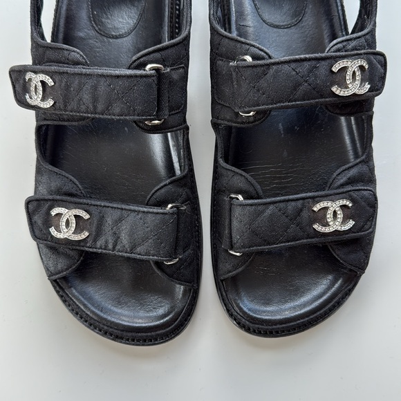 Chanel Quilted Dad Sandals, Black, Size 39.5 - Picture 4 of 17